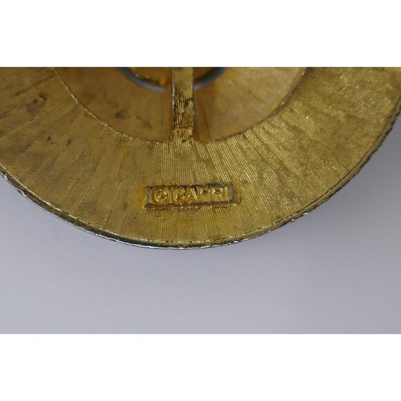 Capri Colorful Round 1960s Hippie Brooch Pin - Picture 7 of 7